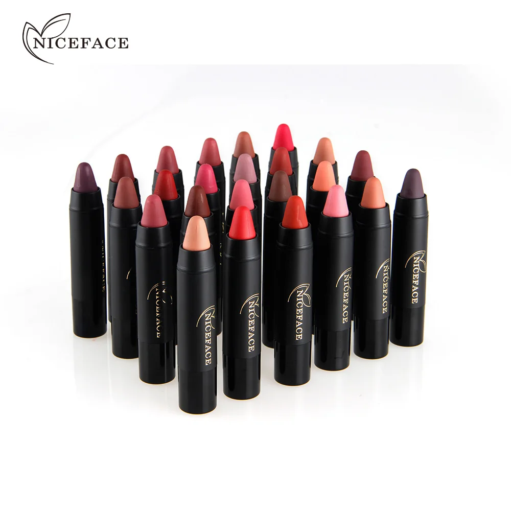 

NICEFACE 24 color Lipstick Pencil Cosmetics Matte Lip stick Pigment Nude Lipgloss Long Lasting Matte lipsticks Waterproof Makeup