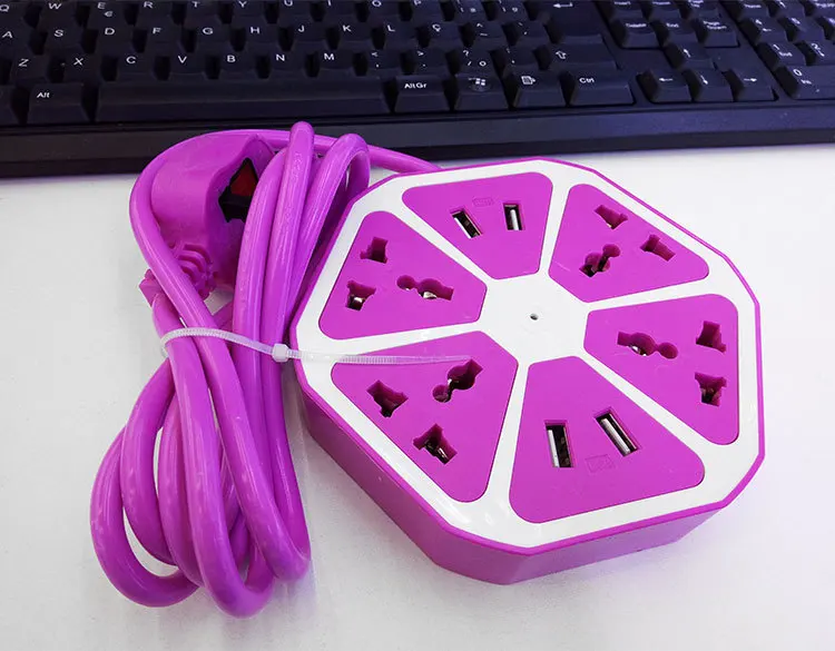 Universal Power Socket EU US UK Stantard Power Plug 4 USB Ports Multi