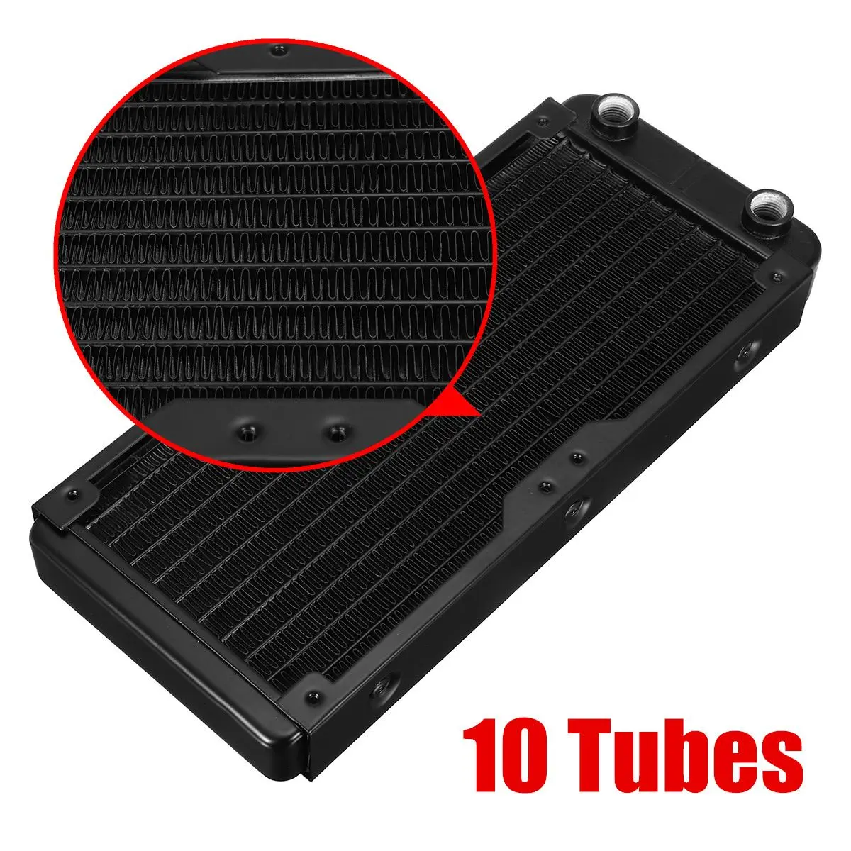 240mm 10 Tubes Aluminum Computer Radiator Water Cooling Cooler For CPU Heatsink Exchanger CPU Heat Sink For Laptop Desktop