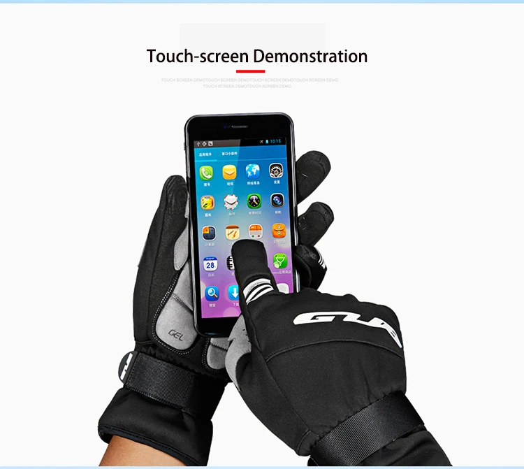 GUB S089 велосипедные перчатки Touch-Экран велосипед перчатки зимний теплый непродуваемый Водонепроницаемый полный палец велосипедные перчатки противоскользящие Для мужчин Для женщин