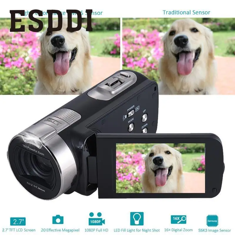 

2018 New 2.7 Inch 1080P HDV-312P Digital Video Camera Home-use DV LCD Screen Professional Outdoor Cameras Travelling Boy Gift