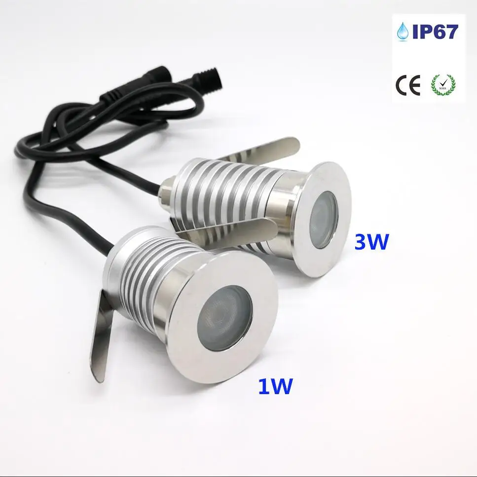 1pcsLED ландшафтное освещение 1 Вт 3 Led мини LED подземный свет DC12V 24 в подземные лампы