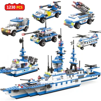 

Police City Series Warship Model Set Blocks Building Blocks Creative Educational Figure Toys For Children