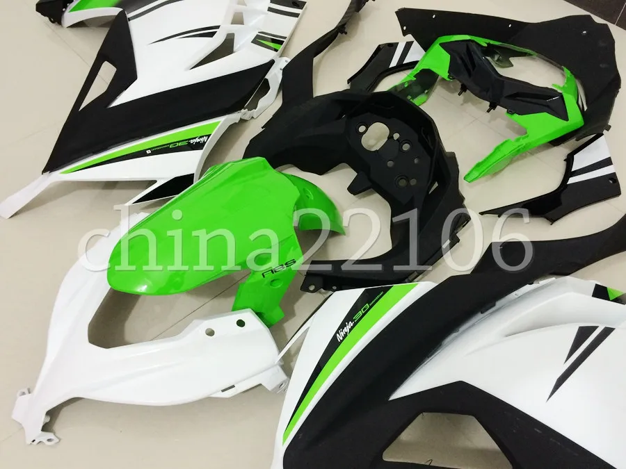 4 подарки ABS Обтекатели для кузова Комплект для Kawasaki Ninja 300 EX300 Ninja300 2013-, 13, 14, 15, 16, 17, прессформа впрыски комплект цвета: зеленый, черный