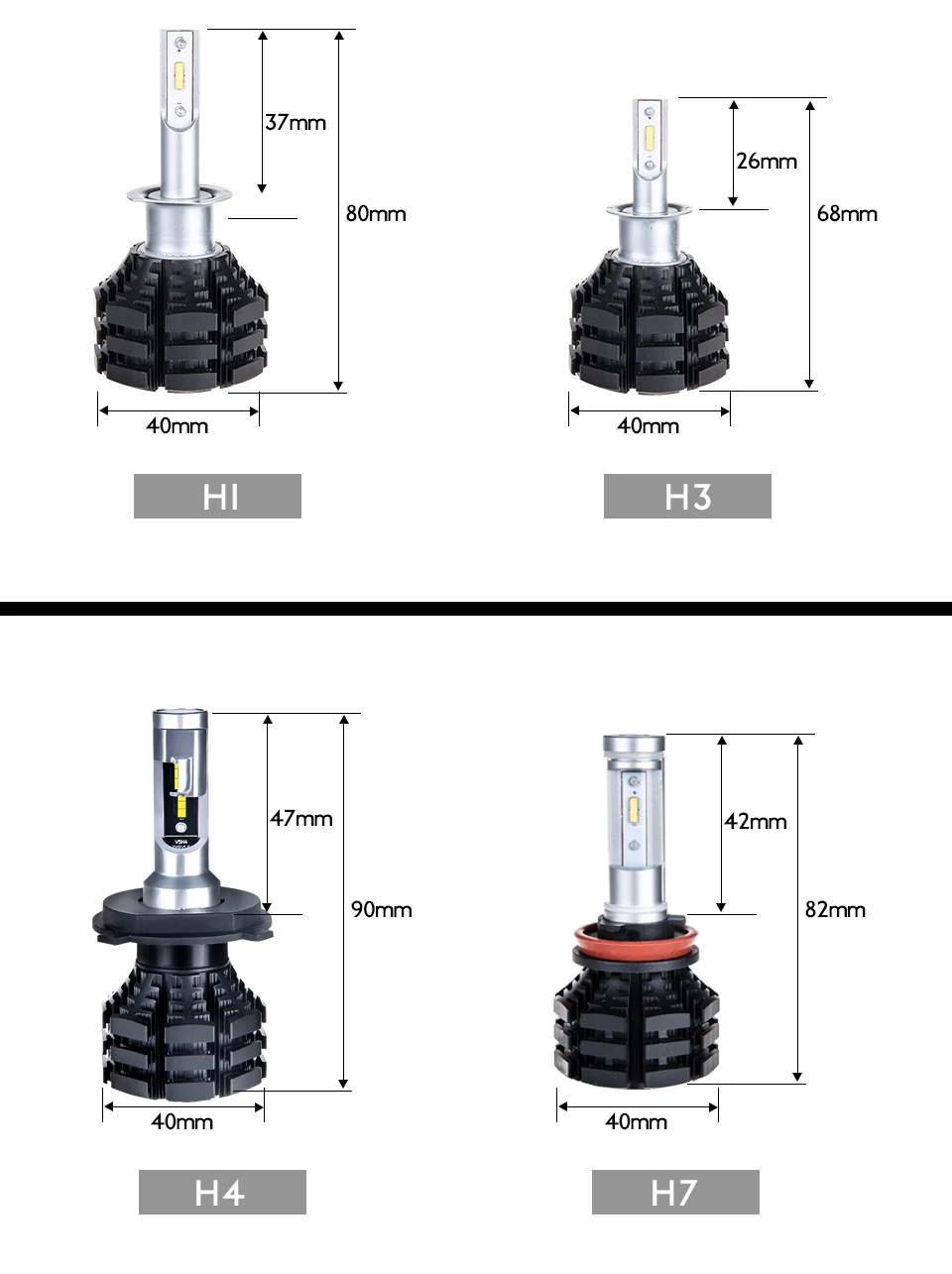 H7 светодиодный H4 фар автомобиля 50 Вт 10000LM H15 H1 H3 H11 9005 9006 H8 H9 9004 9007 9012 PSX24 PSX26 2200K 3200K 6500K 8000K CSP ампулы