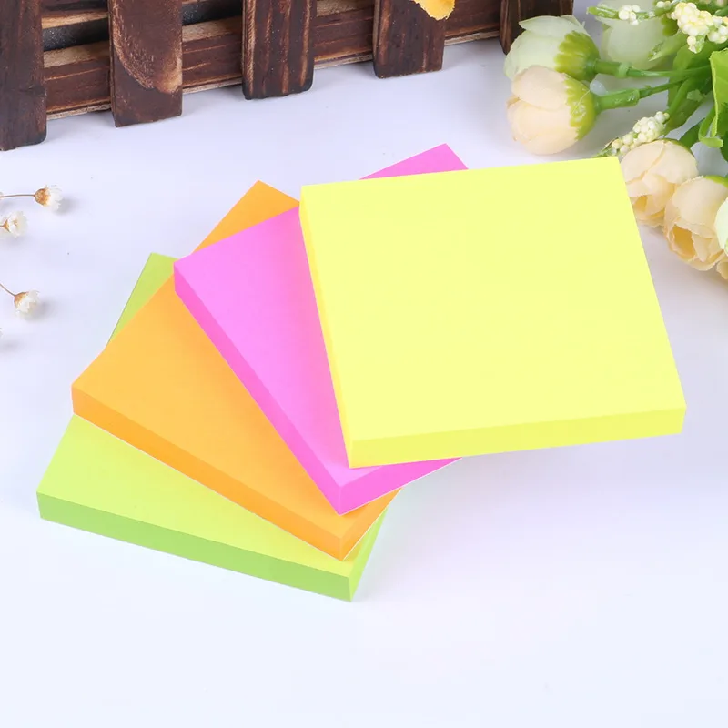 

Paper Sticker 12Pcs Bright Colors Decoration Memo Pads Sticky Note Self-Adhesive School Study Home Message Office Remark 9085