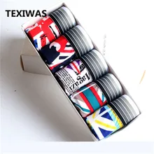 TEXIWAS, 5 шт., боксеры, мужское нижнее белье, дышащее волокно из бамбука, трусы, боксеры, мужские, брендовые, Мультяшные, хлопковые, нижнее белье, боксеры, мужские