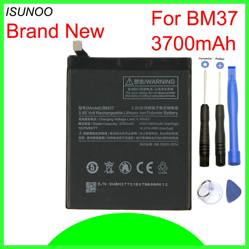 

BM37 Battery For Xiaomi Xiao mi Mi 5s plus Mi5s plus 3700mAh Mobile Phone Batteries With Repair Tools