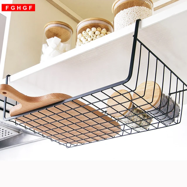 Best Price Multifunctional Iron Over Door Storage Rack Practical Kitchen Cabinet Drawer Organizer Door Hanger Storage Basket Kitchen Tools