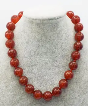 

Charming nature 16mm red round beads necklace 18" 36"