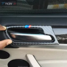Для BMW E70/X5 X6/E71 карбоновая дверная ручка дверная декоративная рамка 3D наклейки аксессуары для стайлинга автомобилей