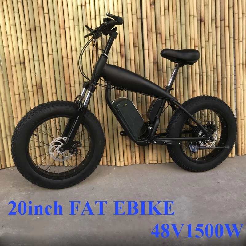 Clearance Custom 20inch Fat tire ebike 1500W 48V45ah Li-ion snow electric mountain bicycle Hydraulic disc brake Double lithium battery 0 Clearance Custom 20inch Fat tire ebike 1500W 48V45ah Li-ion snow electric mountain bicycle Hydraulic disc brake Double lithium battery 0