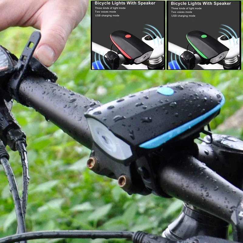 Flash Deal Bicycle Bike Front Light Head LED Flashlight USB Rechargeable Handlebar 3 Mode MTB Cycling Light Headlight With 120db Speaker 3 Flash Deal Bicycle Bike Front Light Head LED Flashlight USB Rechargeable Handlebar 3 Mode MTB Cycling Light Headlight With 120db Speaker 3