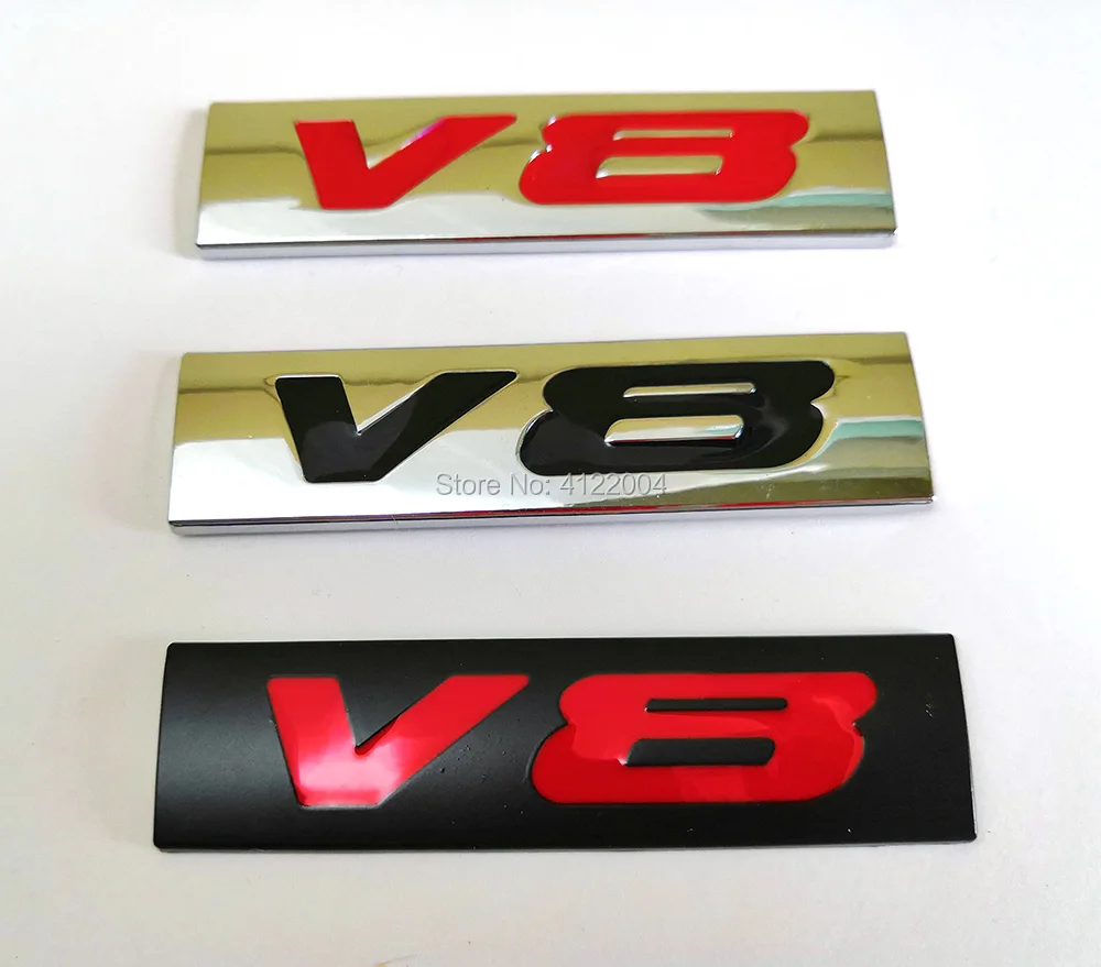 

V6 V8 Back Emblem Badge Trunk Sticker Decal For TOYOTA HONDA MITSUBISHI VOLVO GEELY CHERY HAVAL Dodge JAGUAR