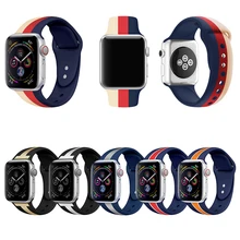 Hasp спортивный силиконовый мягкий ремешок для Apple Watch 38 мм 42 мм 40 мм 44 мм браслет силиконовый для iWatch ремешок серии 1 2 3 4 ремешок для часов