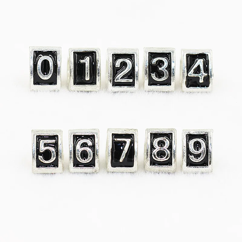 

free shipping 1pc plated european number bead charm fit charm bracelet M001