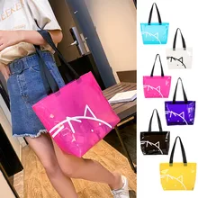 Женская сумка на плечо простая дикая сумка яркого цвета свинья Водонепроницаемая однотонная открытая пляжная сумка Pochette Femme Bolso Mujer