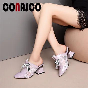 

CONASCO Gladiator Pumps Women Fashion Brand Strange Style High Heels Breathable Lace Gauze Sweet Pumps Spring Summer Shoes Woman