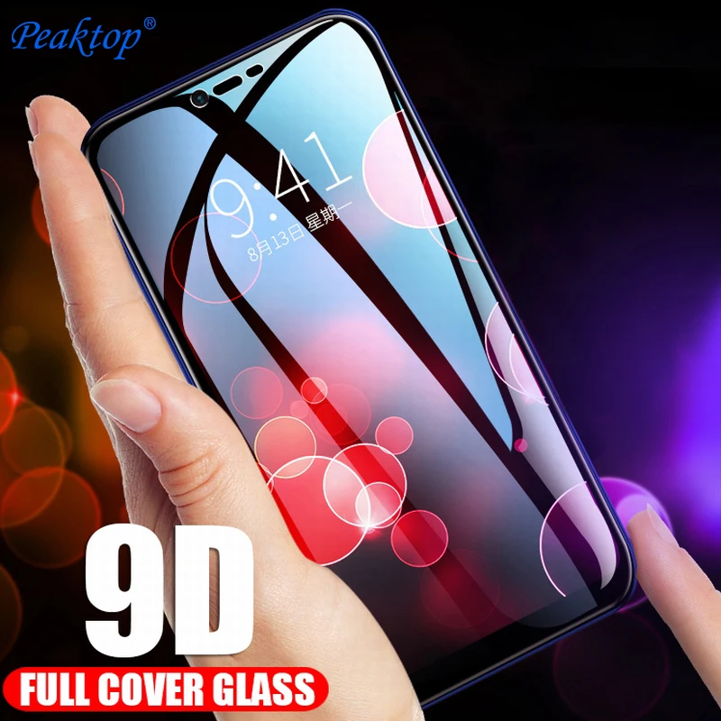 Защитное стекло с 9D краями для OPPO A7 A5 A3S A3 на oppo AX7 AX5 C1 Realme U1 защита экрана