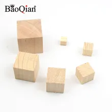 Кубики из натурального цельного дерева, квадратные блоки, деревянные детские Игрушки для раннего образования, сборные блоки, украшение, сделай сам, деревянные изделия, краф