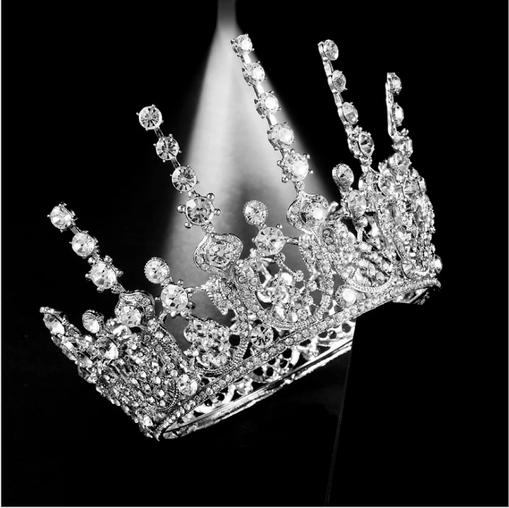 Luxuoso Cristal Cintilante Barroco Rainha Casamento Prom Pageant Diadema Headpiece Bridal Jóias acessórios de Cabelo (7)