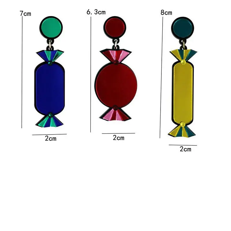 Модные ювелирные изделия Акриловые Длинные серьги в форме конфет для женщин