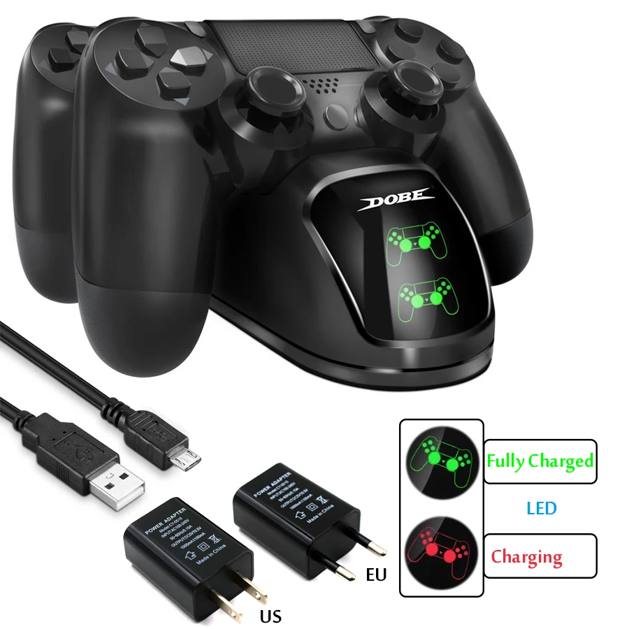 USB быстрая зарядка док-станция для PS4 контроллер джойстика Джойстик зарядное устройство Подставка двойной для Playstation 4 PS4 Slim/PS4 Pro