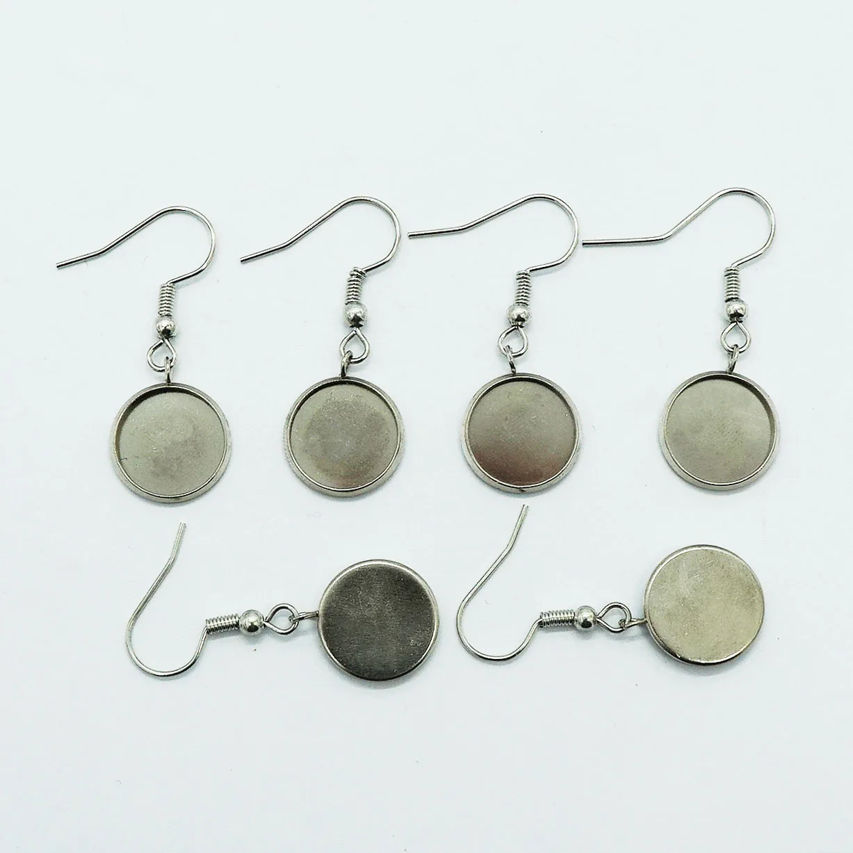 

10pcs/lot 12/16/18/20/25mm Cameo Cabochon Earring Hook Round Pendant Ear Base Tray Bezel Blank Setting Jewelry Findings Making