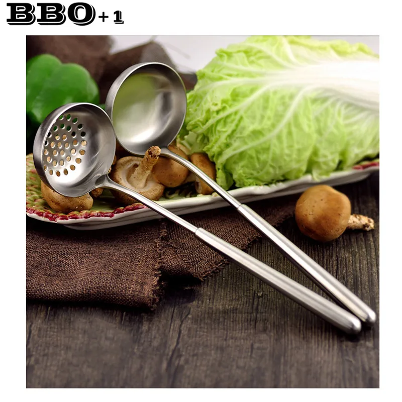

1pcs Stainless Steel Kitchen Spoon Colander Long-handle Big Soup Colanders spoons Kitchen Utensils Cooking tool sets Cookware