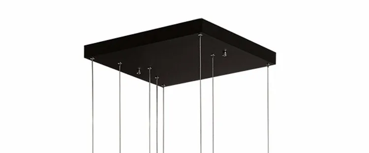 Современный квадратный светодиодный подвесной светильник для гостиной черный спальня обеденный квадратный подвесной светильник