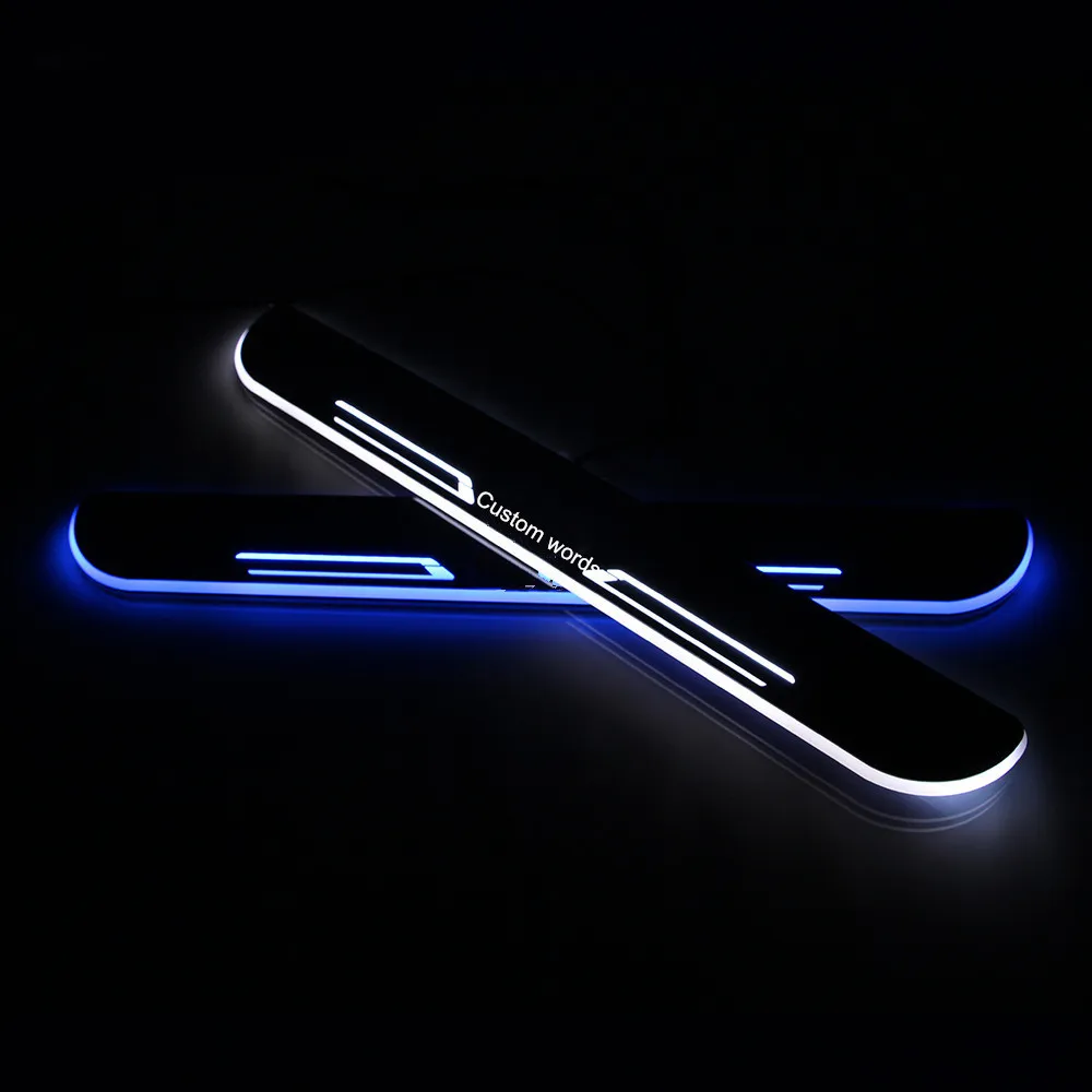 2X custom LED Car styling Moving Welcome Pedal Light Door Sill Scuff Plate Protector for BMW X5 E70 2007-2012 for buick lacrosse excelle gt excelle xt verano light led moving front door scuff sticker sill plate pedal protector styling