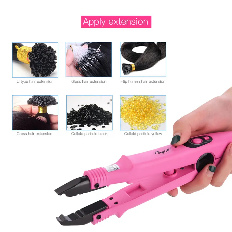 Professional Hair Extension Iron Fusion Heat Iron Wand Connector 2 Adjustable Temperature Hair Extension Wig Tool Barber Salon38