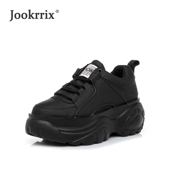 

Jookrrix 2019 Spring New Girl Fashion Brand Lady White Fashion Shoe Women Sneaker Microfiber Platform Youth Flats 7cm Footwear
