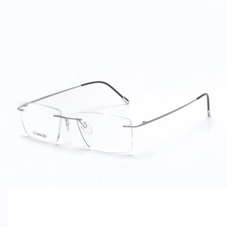 Cubojue титановые очки для мужчин и женщин без оправы для очков для мужчин близорукость диоптрий по рецепту легкие очки Складная оправа - Цвет оправы: matte silver