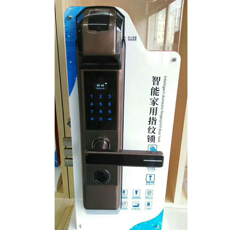 Jcsmarts Biometric Fingerprint Password Door Lock Hidden IC card Reader LCD Display English Audio Guide