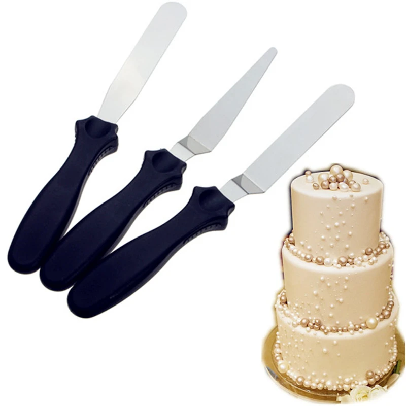3pcs/Set DIY Cake Cream Spread Decorating Scraper Pastry Angled Blade