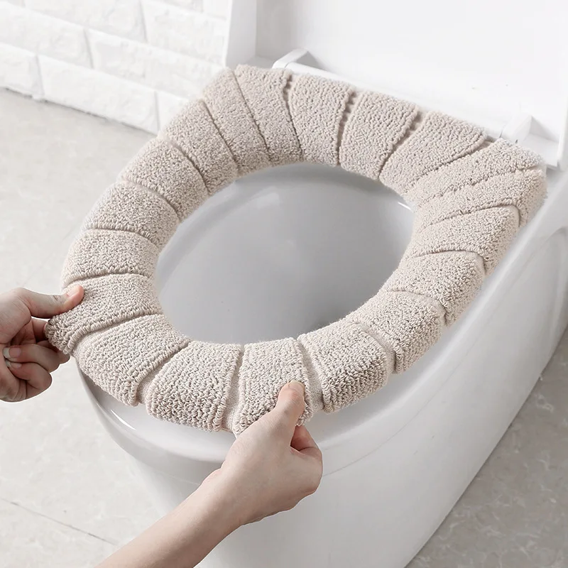 Приятная для кожи подушка для сиденья унитаза принадлежности для ванной комнаты мягкое зимнее теплое моющееся хорошая эластичность подушка на сидение унитаза