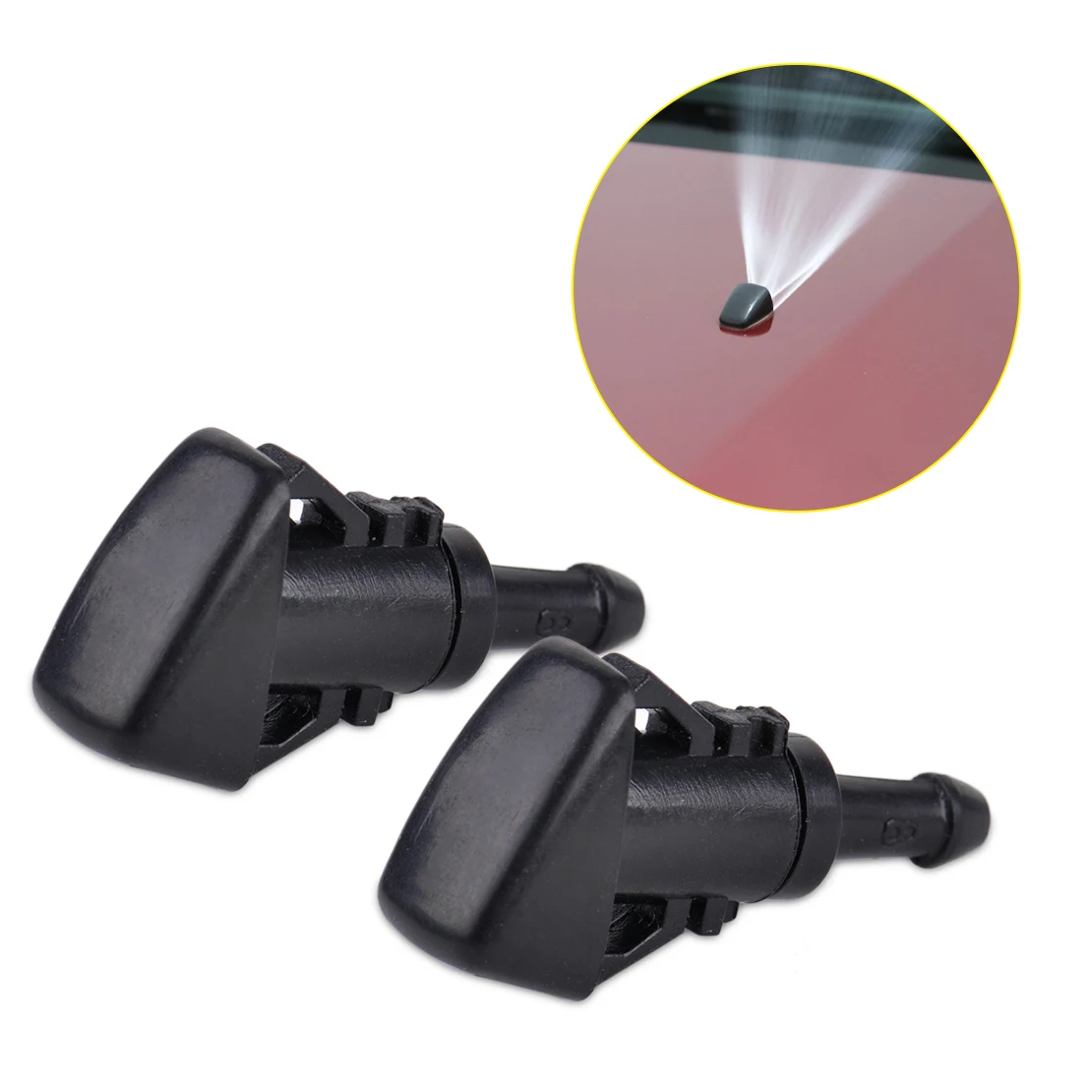 beler 2Pcs Windshield Washer Wiper Water Spray Nozzle 47186 for