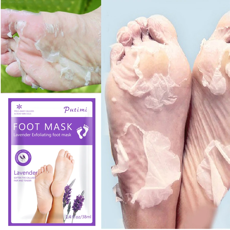 

EFERO 2pair=4pcs Lavender Exfoliating Foot Peeling Mask for Legs Socks for Pedicure Feet Care Cream Remove Dead Skin Foot Mask