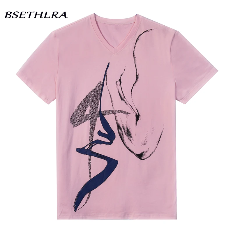 

BSETHLRA 2019 T Shirt Men EU Size Casual Tshirt Homme Pink Grey Cool Design Fashion Brand Clothing Hip Hop Loose Style CT008