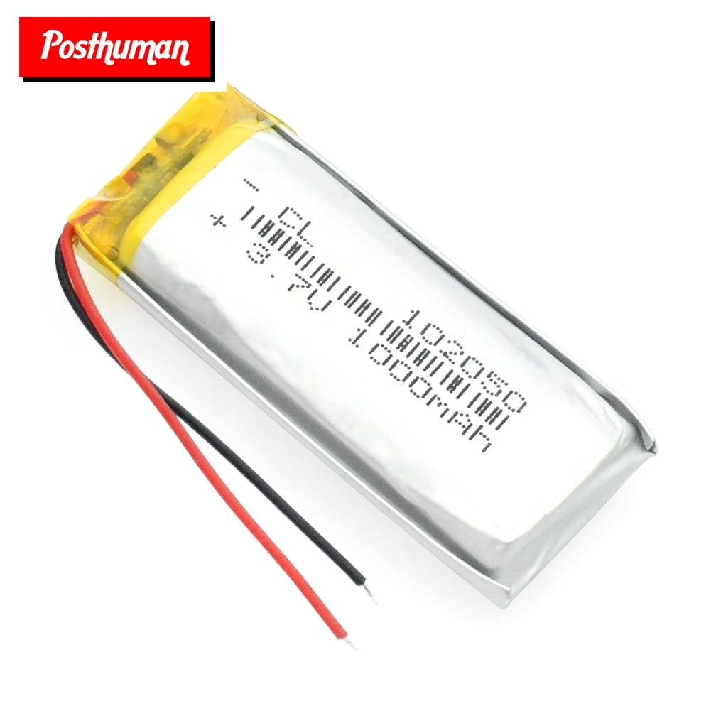 

POSTHUMAN 102050 Lithium Polymer Li-Po li ion 3.7V 1000mAh Rechargeable Battery Lipo cells For Bluetooth speaker GPS PDA POS