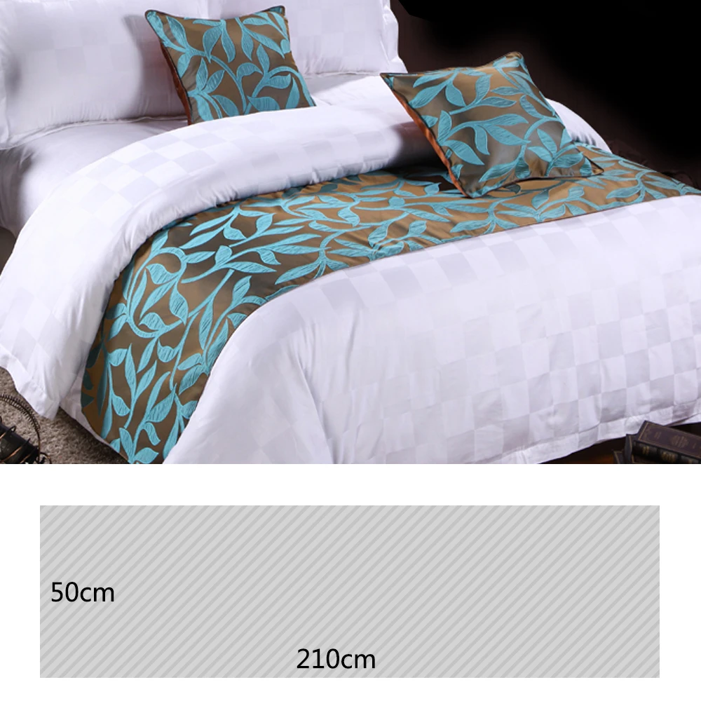Полиэстер двойной слой кровать бегун шарф/Кровать хвост полотенце для дома отель спальня Постельные Принадлежности Декор синий зеленый фиолетовый