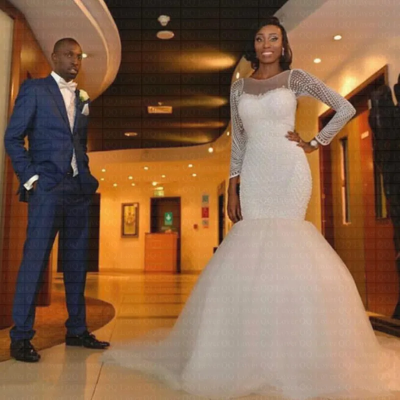 

2019 Arabic African Luxury Beading Mermaid Wedding Dress 2019 Wedding Gowns