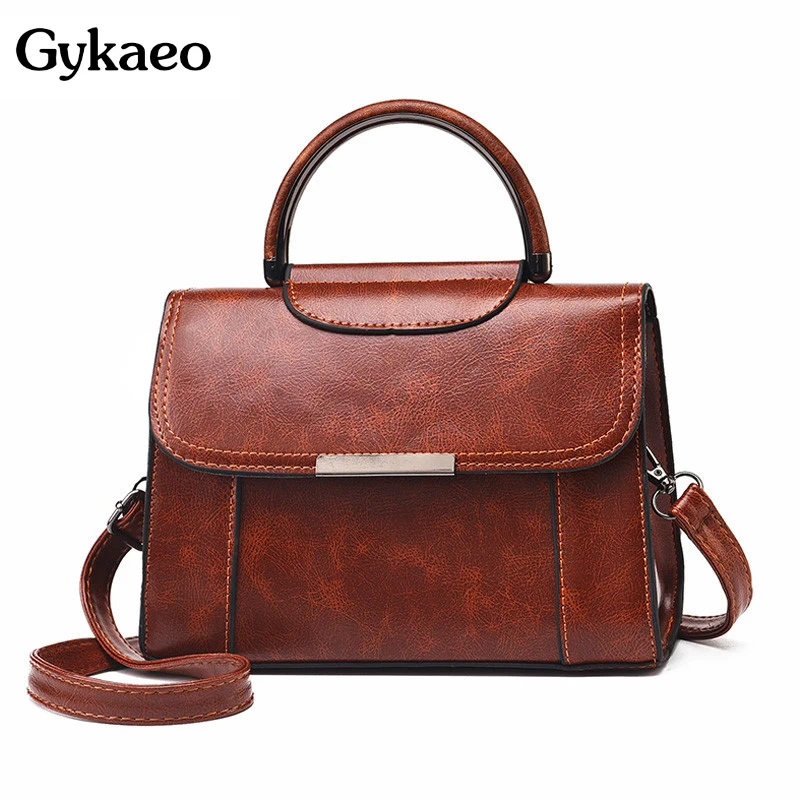 

Gykaeo Luxury Handbags Women Bags Designer Vintage Tote Bag Ladies PU Leather Shopping Small Shoulder Bag Bolsa Feminina Handbag