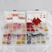 1 коробка многоцветные кисточки прыгающее кольцо бусины амулеты ушные крючки застежки для DIY Изготовление сережек материал комплект ювелирных изделий Поиск аксессуаров