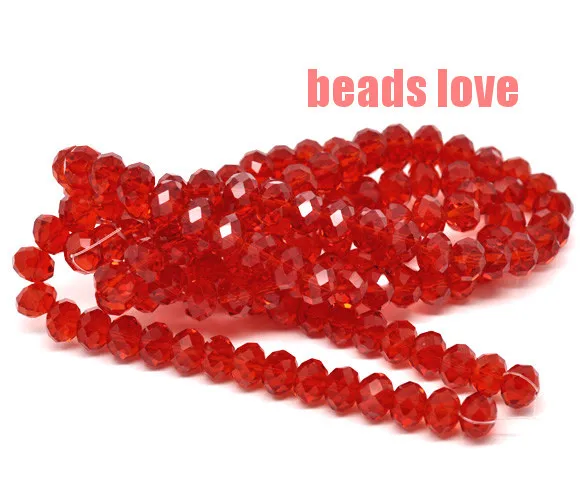 

Wholesale Faceted Red Glass Crystal Rondelle Spacer Beads 4 6 8 10 12 14mm Pick Siz For Jewelry Making(F00178)