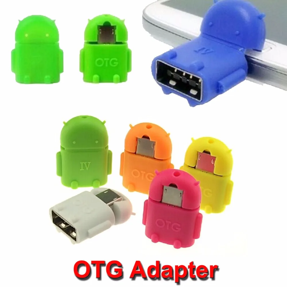  Robot Android Phone Micro Mini USB To Usb OTG Adapter Cable for Tablet PC MP3/MP4 Smart Moblie Phone for Samsung Galaxy S7 Note2 