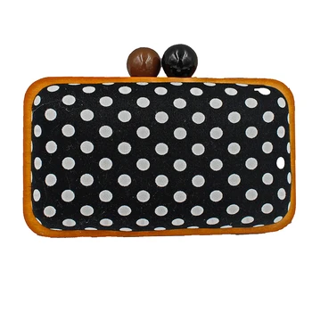 

New Brand Fashion Wallet Women Lovely Bag Vintage Wooden Hasp Party Evening Bag Elegant Solid Cute Wood Casual Clutch