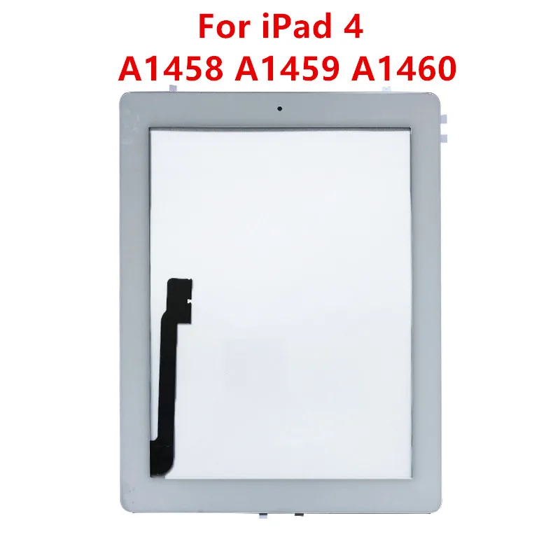 Original Tablet Panel For iPad 4 A1458 A1459 A1460 Digitizer Glass Sensor Assembly with Home Button For iPad 4 Touch Replacement