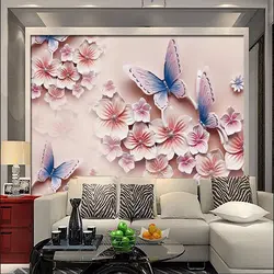 Beibehang 3D фото обои для стен 3 d рельеф фон-фреска Романтический бабочка Орхидея цветок обои для стен